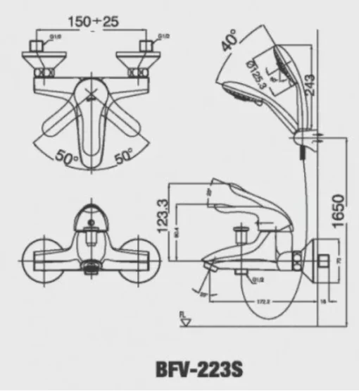 Vòi Sen Tắm INAX BFV-223S Nóng Lạnh Tay Sen Massage - 5
