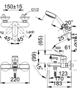Vòi Sen Tắm INAX BFV-2003S Nóng Lạnh - 10 Vòi Sen Tắm INAX BFV-2003S Nóng Lạnh - 9