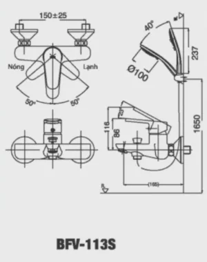 Vòi Sen Tắm INAX BFV-113S Nóng Lạnh - 9