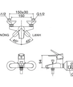 Vòi Sen Tắm INAX BFV-1003S-2C Nóng Lạnh Tay Sen Mạ - 9