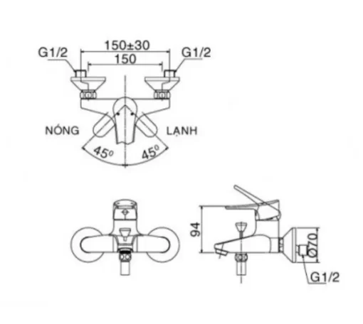 Vòi Sen Tắm INAX BFV-1003S-2C Nóng Lạnh Tay Sen Mạ - 5