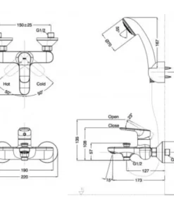 Vòi Sen Tắm INAX BFV-1403S-4C Nóng Lạnh - 9