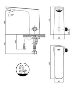 Vòi Chậu Lavabo Cảm Ứng INAX AMV-91K Nóng Lạnh Dùng Điện 220V - 10 Vòi Chậu Lavabo Cảm Ứng INAX AMV-91K Nóng Lạnh Dùng Điện 220V - 9