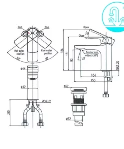 Vòi Lavabo INAX LFV-612S Nóng Lạnh - 10 Vòi Lavabo INAX LFV-612S Nóng Lạnh - 9