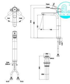 Vòi Lavabo INAX LFV-1402SH Nóng Lạnh Thân Cao - 9 Vòi Lavabo INAX LFV-1402SH Nóng Lạnh Thân Cao - 8