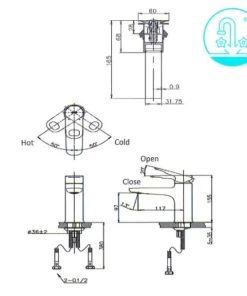 Vòi Lavabo INAX LFV-652S Nóng Lạnh - 9