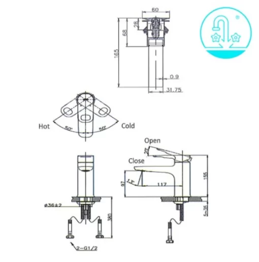 Vòi Lavabo INAX LFV-652S Nóng Lạnh - 5