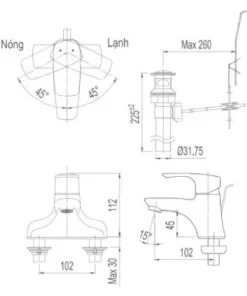 Vòi Lavabo INAX LFV-211S Nóng Lạnh - 9