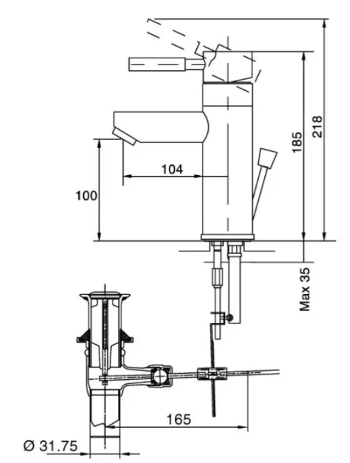 Vòi Lavabo INAX LFV-8000S Nóng Lạnh - 5