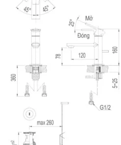 Vòi Lavabo INAX LFV-7102S Nóng Lạnh - 9