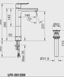 Vòi Lavabo INAX LFV-2012SH Nóng Lạnh Thân Cao - 10 Vòi Lavabo INAX LFV-2012SH Nóng Lạnh Thân Cao - 9