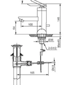 Vòi Lavabo INAX LFV-4000S Nóng Lạnh - 9