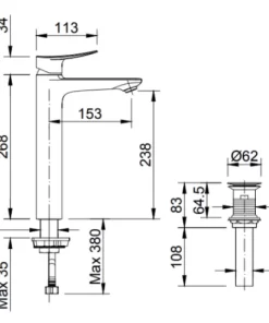 Vòi Lavabo INAX LFV-502SH Nóng Lạnh Thân Cao - 6 Vòi Lavabo INAX LFV-502SH Nóng Lạnh Thân Cao - 5