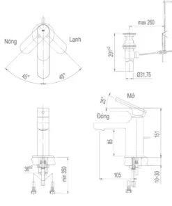 Vòi Lavabo INAX LFV-6002S Nóng Lạnh - 10 Vòi Lavabo INAX LFV-6002S Nóng Lạnh - 9