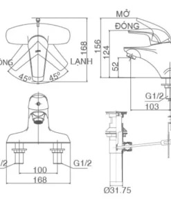 Vòi Lavabo INAX LFV-3001S Nóng Lạnh - 9