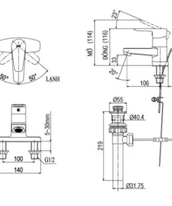 Vòi Lavabo INAX LFV-1201S-1 Nóng Lạnh - 10 Vòi Lavabo INAX LFV-1201S-1 Nóng Lạnh - 9