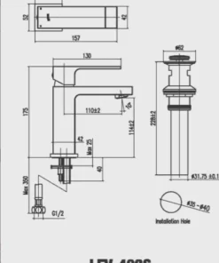 Vòi Lavabo INAX LFV-402S Nóng Lạnh - 9