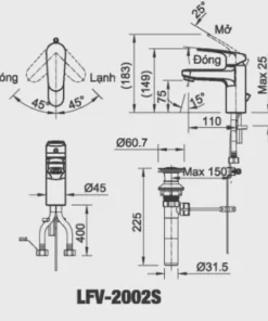 Vòi Lavabo INAX LFV-2002S Nóng Lạnh - 9