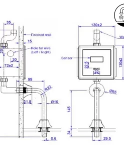 Van Xả Tiểu Nam INAX OKUV-30SM (OKUV-32SM) Cảm Ứng Âm Tường - 9