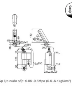 Vòi Chậu Lavabo Cảm Ứng INAX AMV-90K Nóng Lạnh Dùng Pin - 9