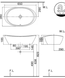 Chậu Rửa Lavabo INAX AL-465V Đặt Bàn Aqua Ceramic - 9
