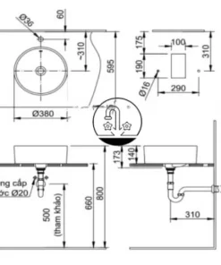 Chậu Rửa Lavabo INAX L-295V Đặt Bàn - 9