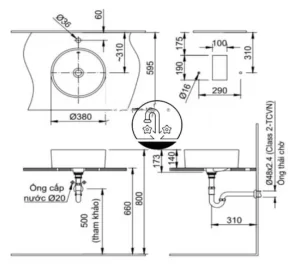 Chậu Rửa Lavabo INAX L-295V Đặt Bàn - 9