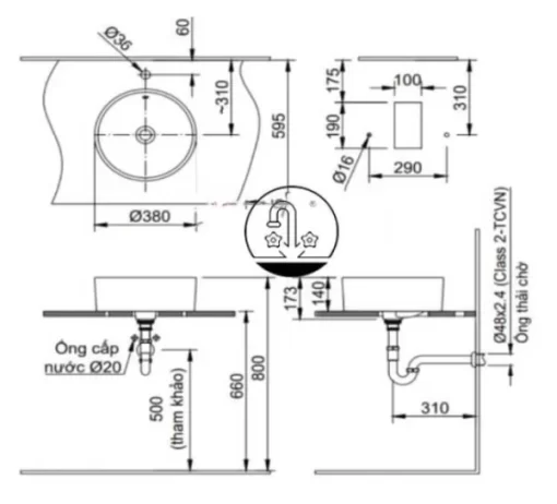 Chậu Rửa Lavabo INAX L-295V Đặt Bàn - 5