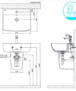Chậu Rửa Lavabo INAX L-312V Treo Tường - 14 Chậu Rửa Lavabo INAX L-312V Treo Tường - 13