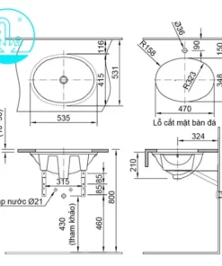 Chậu Rửa Lavabo INAX AL-2293V Âm Bàn Aqua Ceramic - 10 Chậu Rửa Lavabo INAX AL-2293V Âm Bàn Aqua Ceramic - 9