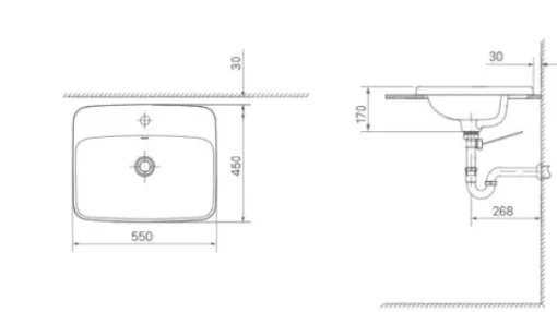 Chậu Rửa Lavabo INAX L-2398V Dương Vành - 5