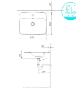 Chậu Rửa Lavabo INAX AL-2398V Dương Vành Aqua Ceramic - 9