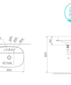 Chậu Rửa Lavabo INAX AL-652V Đặt Bàn Aqua Ceramic - 9