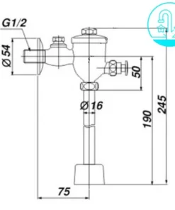 Van Xả Nhấn Tiểu Nam INAX UF-7V(UF-5V) Ống Thẳng - 9