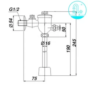 Van Xả Nhấn Tiểu Nam INAX UF-7V(UF-5V) Ống Thẳng - 9