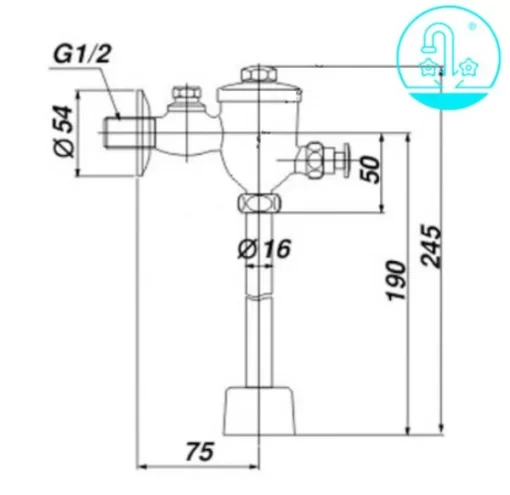 Van Xả Nhấn Tiểu Nam INAX UF-7V(UF-5V) Ống Thẳng - 5