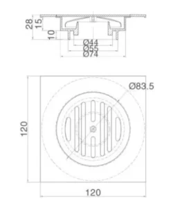 Phễu Thoát Sàn INAX PBFV-120 12×12 cm - 9