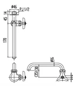 Vòi Nước INAX LF-16-13 Lạnh Gắn Tường - 9