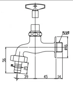 Vòi Nước INAX LF-15G-13(JW) Lạnh Gắn Tường - 10 Vòi Nước INAX LF-15G-13(JW) Lạnh Gắn Tường - 9