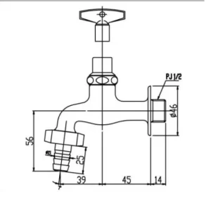 Vòi Nước INAX LF-15G-13(JW) Lạnh Gắn Tường - 9