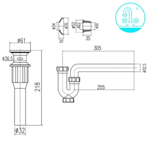 Bộ Xả Lavabo INAX A-325PS Nhựa - 5