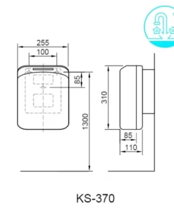 Máy Sấy Tay INAX KS-370 Dùng Điện 220V - 10 Máy Sấy Tay INAX KS-370 Dùng Điện 220V - 9