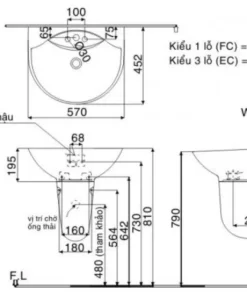 Chậu Rửa Lavabo INAX L-288V/L-288VC Kèm Chân Ngắn Treo Tường - 9