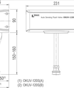 Van Xả Tiểu Cảm Ứng INAX OKUV-120S(A) Dùng Pin - 9