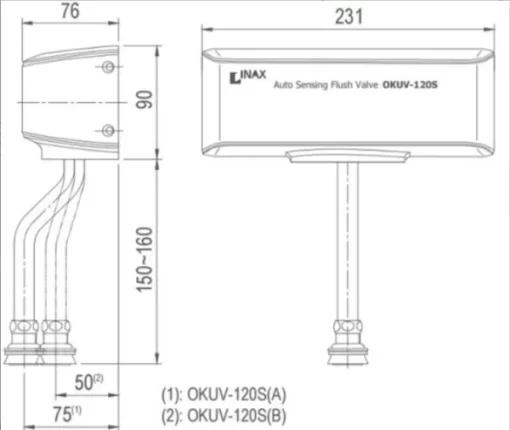 Van Xả Tiểu Cảm Ứng INAX OKUV-120S(A) Dùng Pin - 5