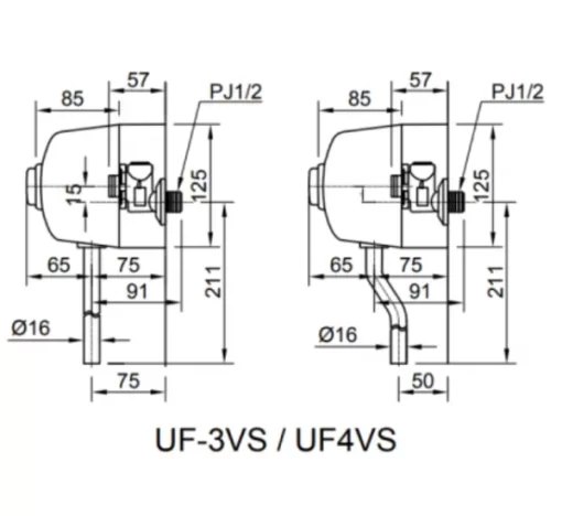 Van Xả Nhấn Tiểu Nam INAX UF-4VS Ống Cong - 5