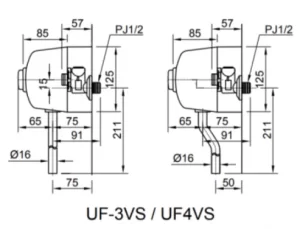 Van Xả Nhấn Tiểu Nam INAX UF-3VS Ống Thẳng - 9