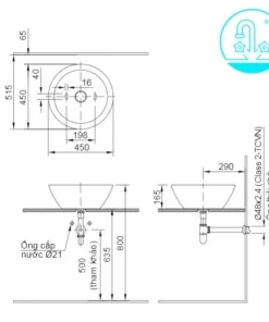 Chậu Rửa Lavabo INAX L-445V Đặt Bàn - 9