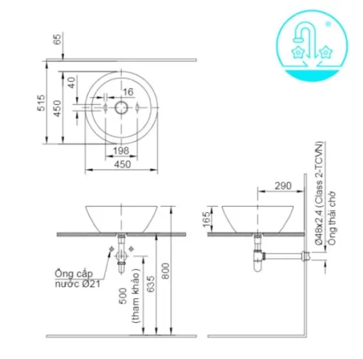 Chậu Rửa Lavabo INAX L-445V Đặt Bàn - 5