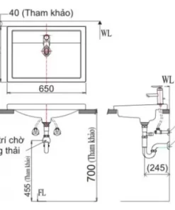 Chậu Rửa Lavabo INAX L-2397V Dương Vành - 10 Chậu Rửa Lavabo INAX L-2397V Dương Vành - 9
